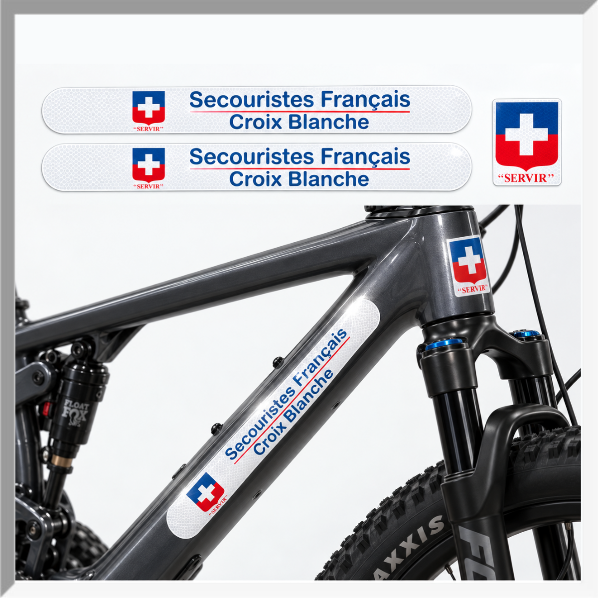 KIT MARQUAGE VELO SECOURISTES FRANCAIS CROIX BLANCHE