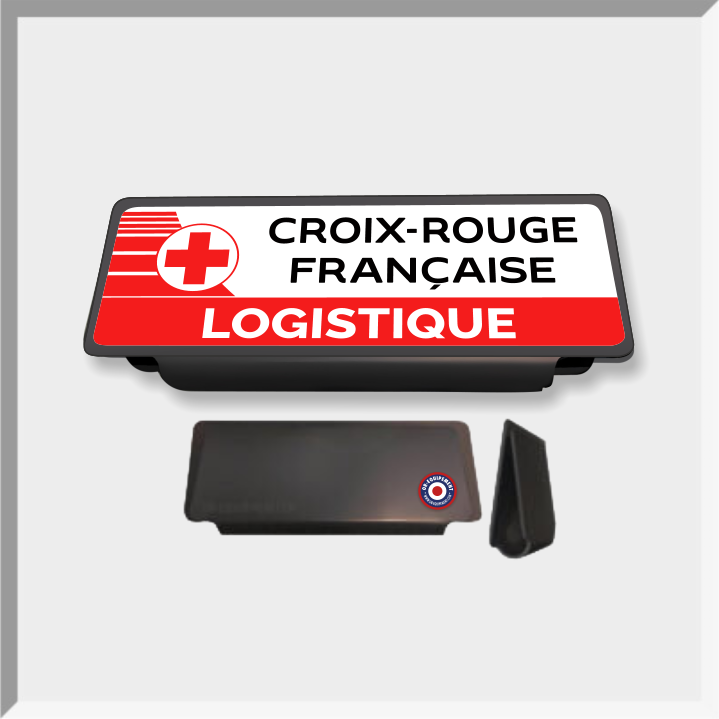 CLIP PARE-SOLEIL RETRO-REFLECHISSANT CROIX ROUGE FRANCAISE LOGISTIQUE