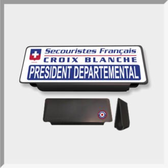 CLIP PARE-SOLEIL RETRO-REFLECHISSANT SF CROIX BLANCHE PRESIDENT DEPARTEMENTAL