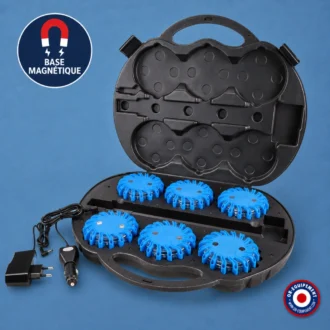 BALISE DE SIGNALISATION MAGNETIQUE BLEUE (VALISE DE 6)