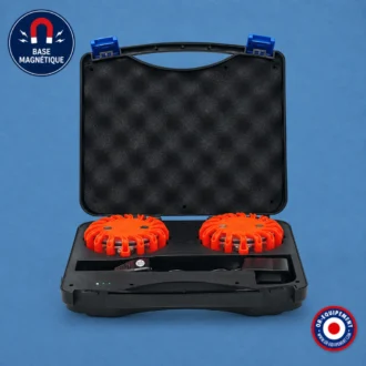 BALISE DE SIGNALISATION MAGNETIQUE ORANGE (VALISE DE 2)