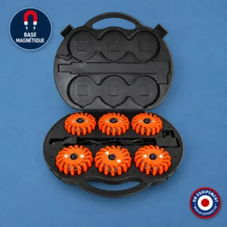 BALISE DE SIGNALISATION MAGNETIQUE ORANGE (VALISE DE 6)