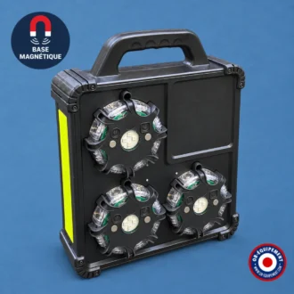 BALISE DE SIGNALISATION MAGNETIQUE TRICOLORE (VALISE DE 6)