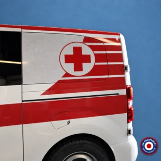 POSE NOUVEAU MARQUAGE CROIX ROUGE TOUS VEHICULES