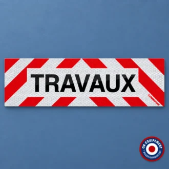 Plaque magnétique TRAVAUX 50 x 15 cm Classe B microprisme